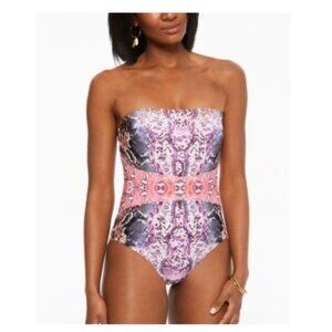 NWT BAR III Womens Removable Straps Bandeau One Piece Swimsuit Size M $80 FF342